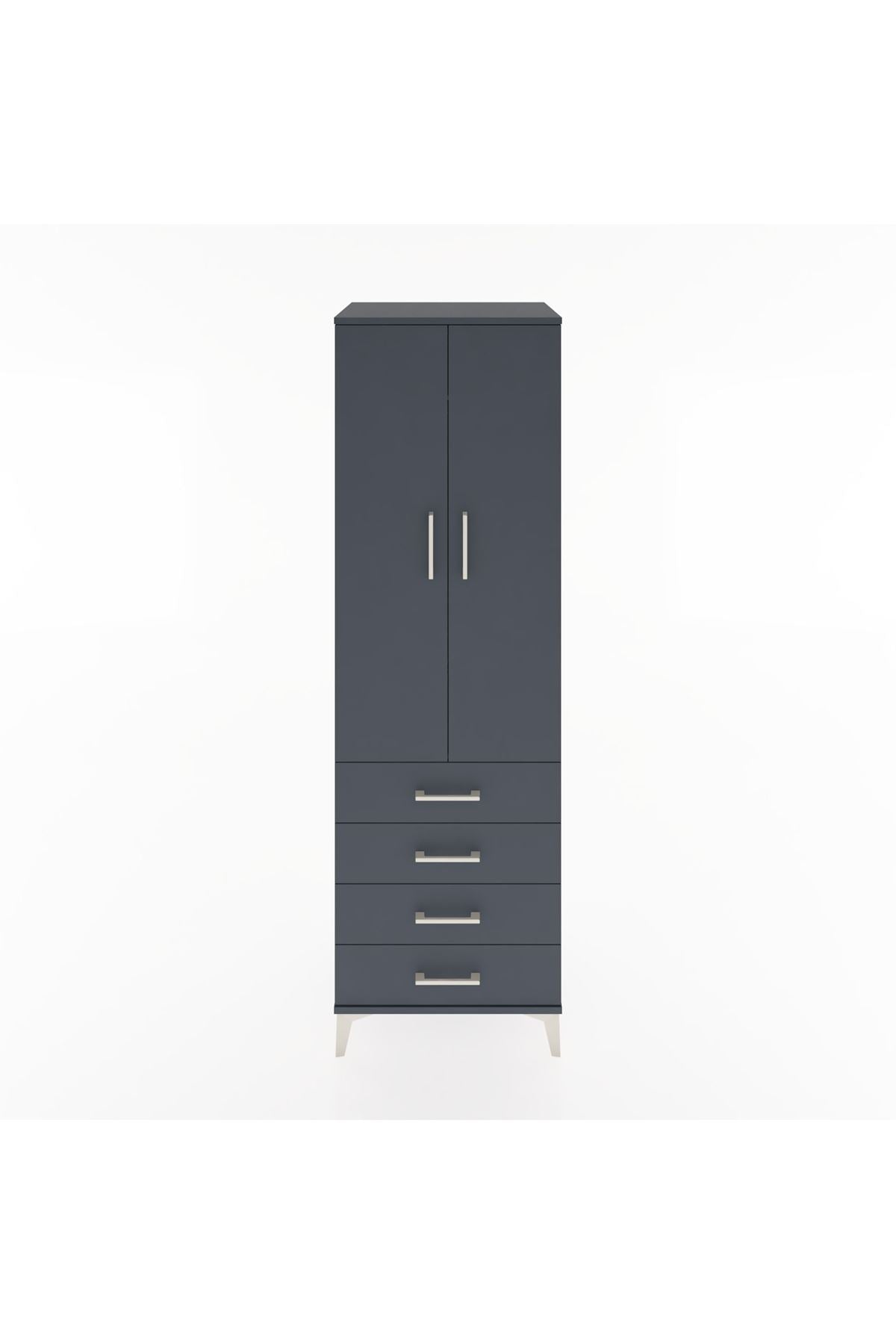 Hyperion Dolap Tek Raflı 4 Çekmeceli Tek Askılı 60x44x195 - S59M106V5B