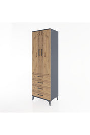 Hyperion Dolap Tek Raflı 4 Çekmeceli Tek Askılı 60x44x195 - S59M106V6B