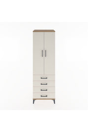 Hyperion Dolap Tek Raflı 4 Çekmeceli Tek Askılı 60x44x195 - S59M106V7B