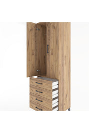 Hyperion Dolap Tek Raflı 4 Çekmeceli Tek Askılı 60x44x195 - S59M106V9B
