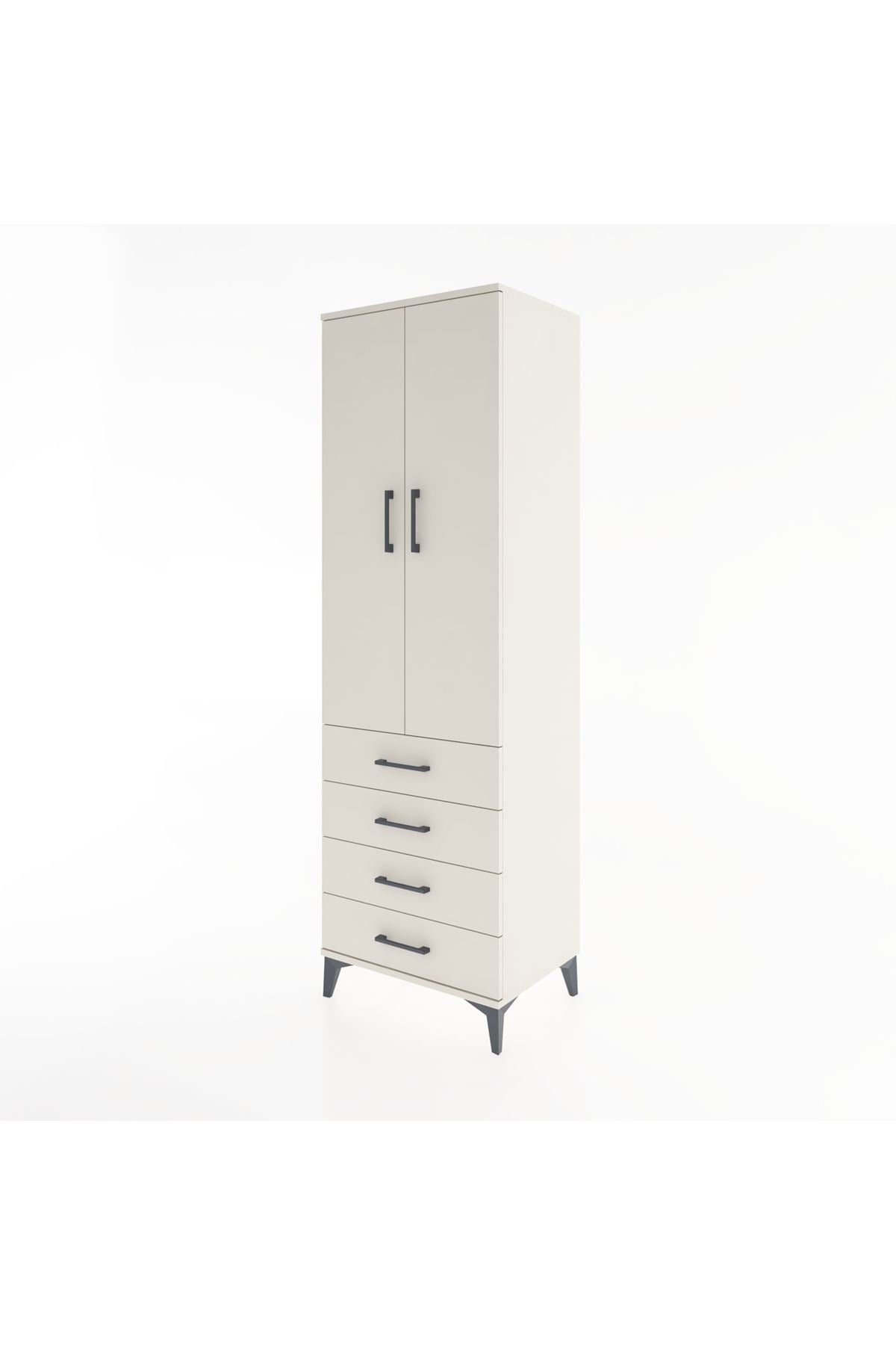 Hyperion Dolap 3 Raflı 4 Çekmeceli 2 Kapaklı 60x44x195 - S59M107V1B