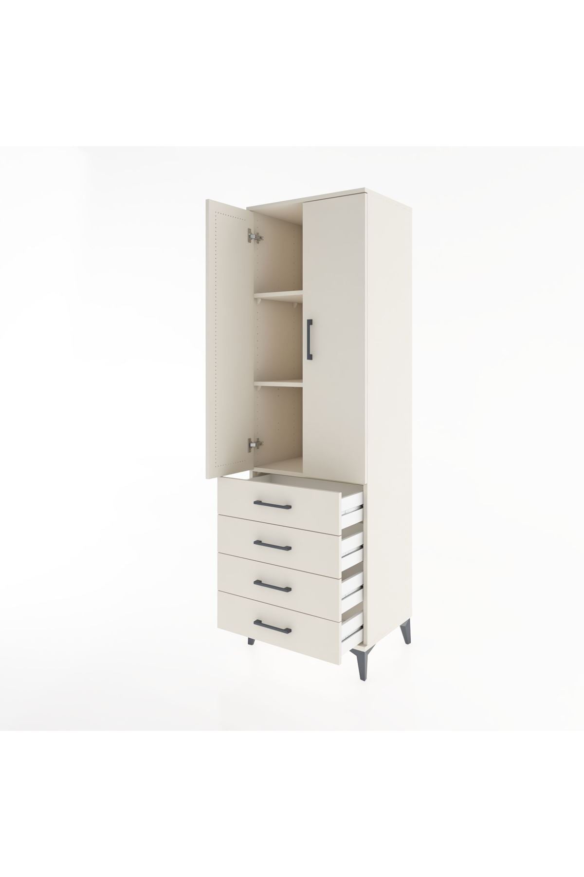 Hyperion Dolap 3 Raflı 4 Çekmeceli 2 Kapaklı 60x44x195 - S59M107V1B