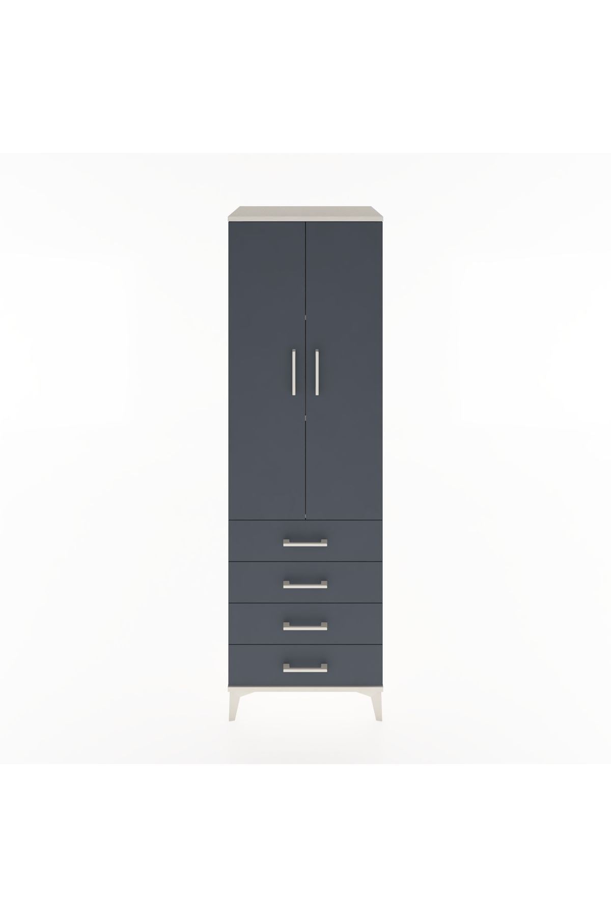 Hyperion Dolap 3 Raflı 4 Çekmeceli 2 Kapaklı 60x44x195 - S59M107V2B