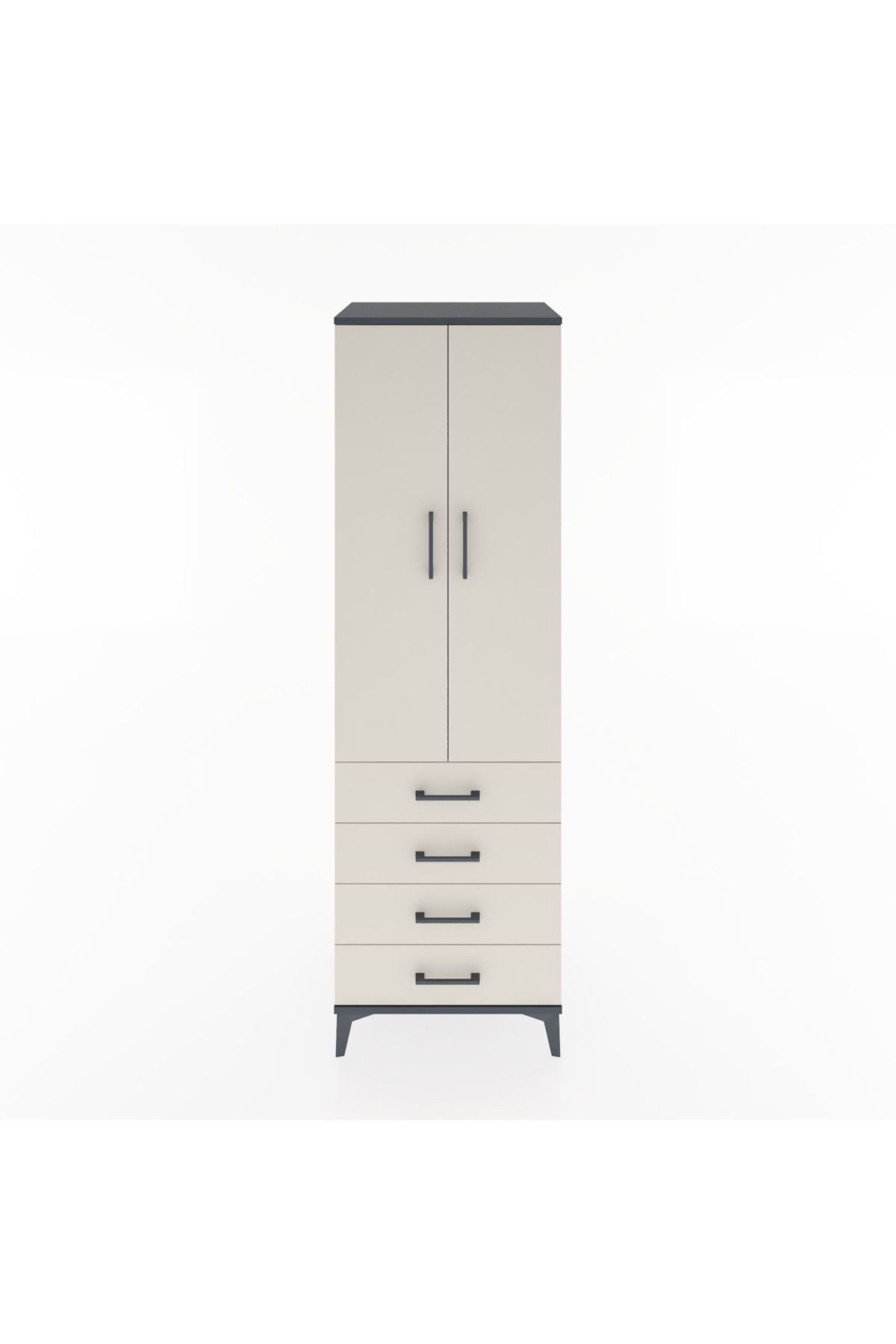 Hyperion Dolap 3 Raflı 4 Çekmeceli 2 Kapaklı 60x44x195 - S59M107V4B