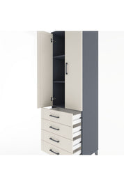 Hyperion Dolap 3 Raflı 4 Çekmeceli 2 Kapaklı 60x44x195 - S59M107V4B