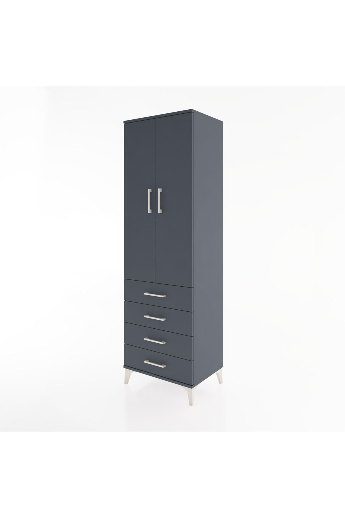 Hyperion Dolap 3 Raflı 4 Çekmeceli 2 Kapaklı 60x44x195 - S59M107V5B