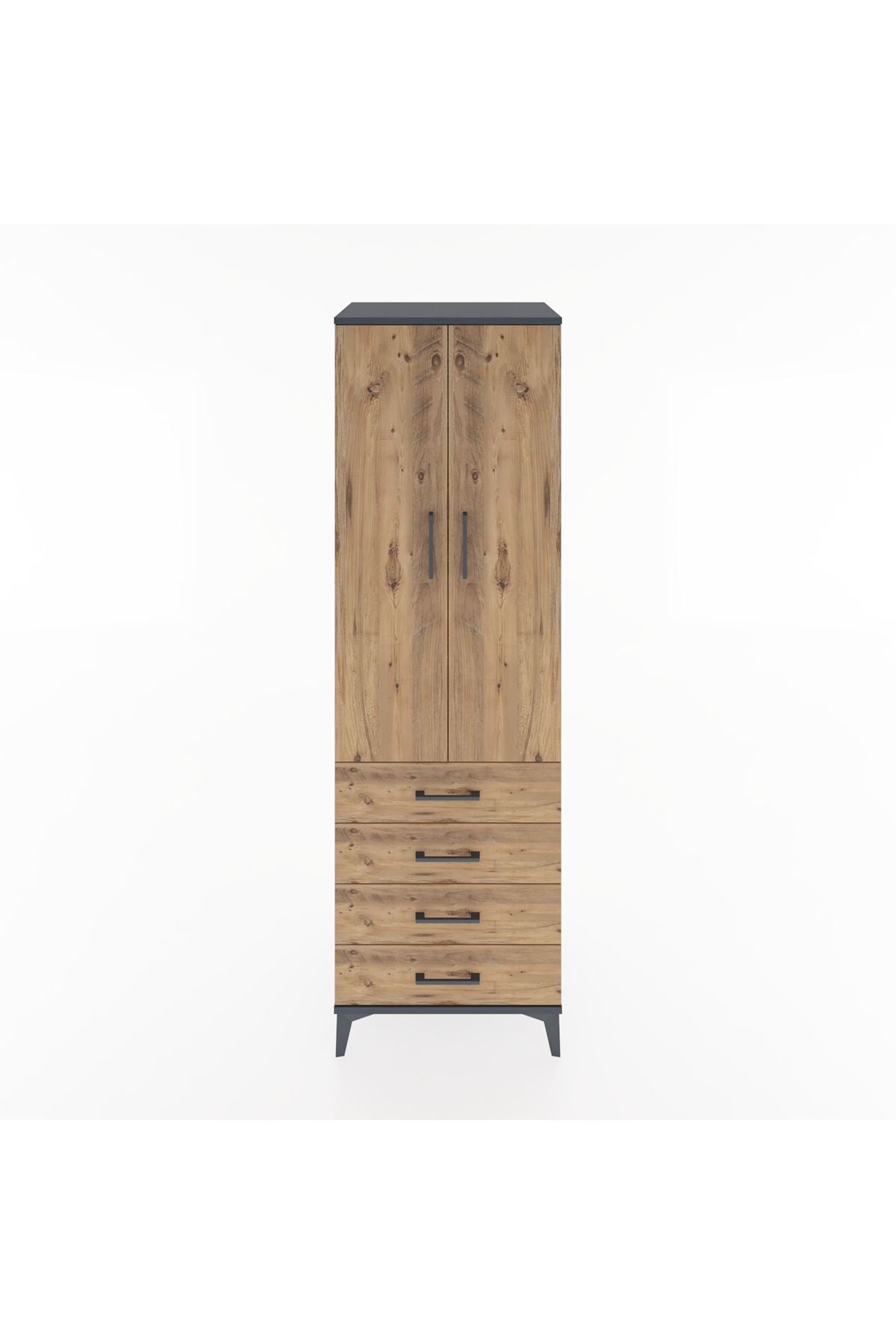 Hyperion Dolap 3 Raflı 4 Çekmeceli 2 Kapaklı 60x44x195 - S59M107V6B