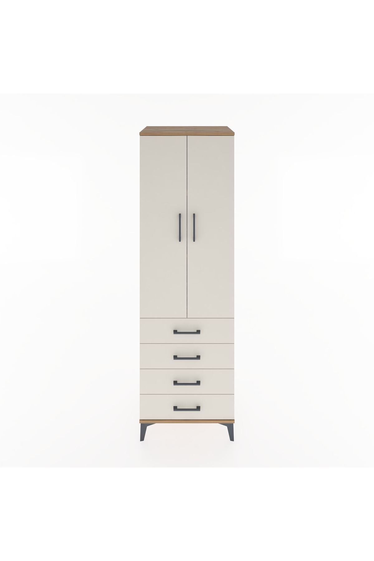 Hyperion Dolap 3 Raflı 4 Çekmeceli 2 Kapaklı 60x44x195 - S59M107V7B