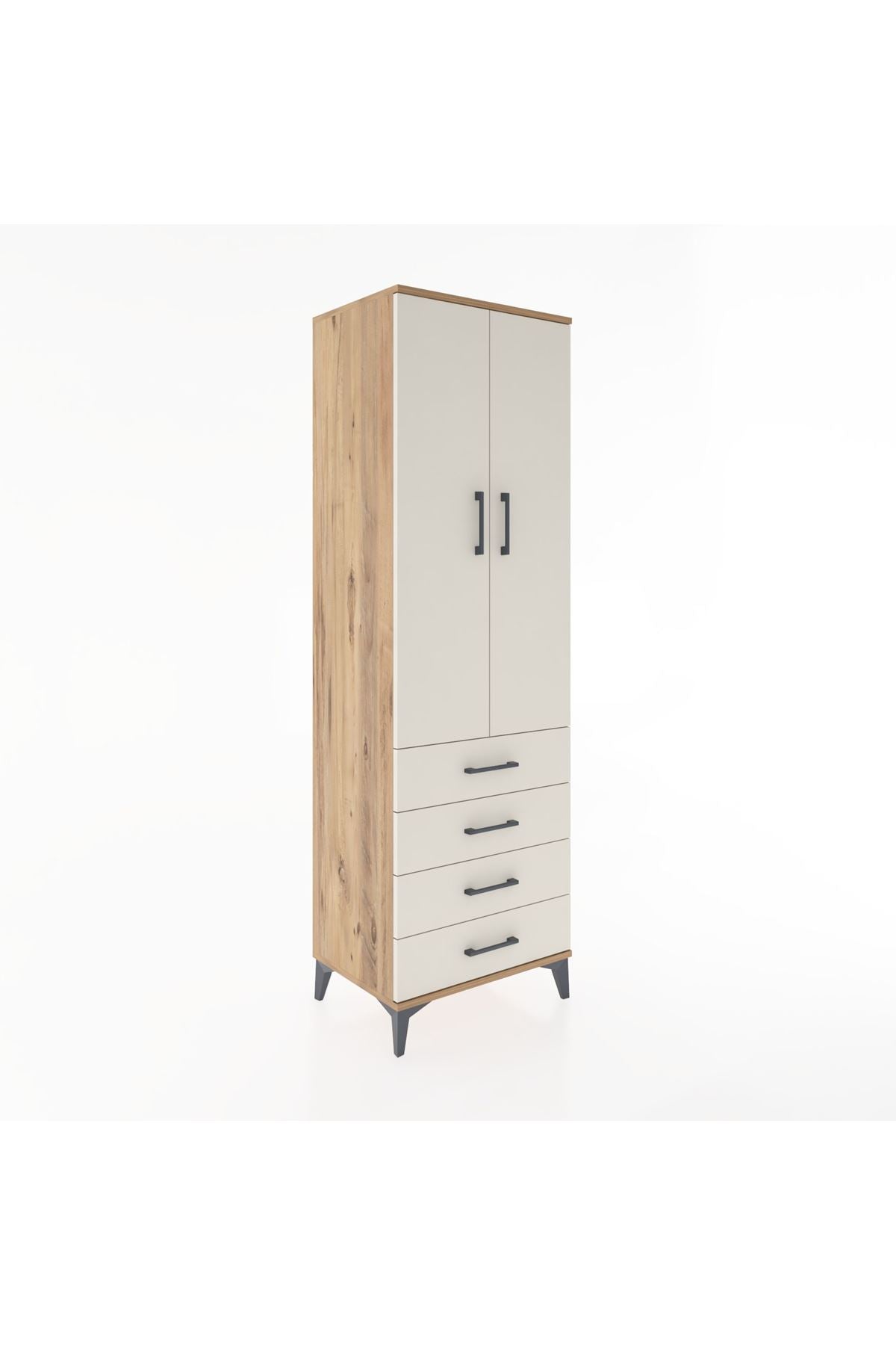 Hyperion Dolap 3 Raflı 4 Çekmeceli 2 Kapaklı 60x44x195 - S59M107V7B