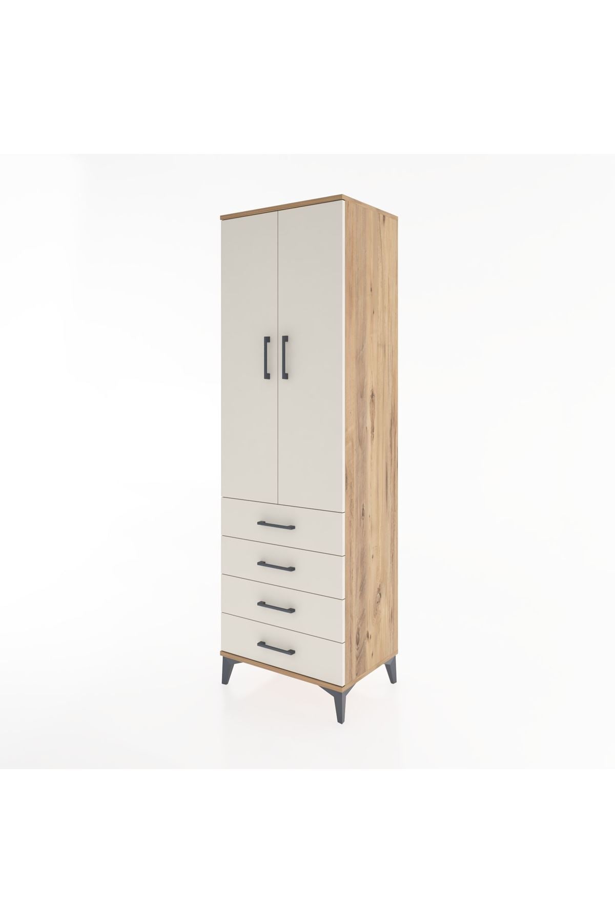 Hyperion Dolap 3 Raflı 4 Çekmeceli 2 Kapaklı 60x44x195 - S59M107V7B