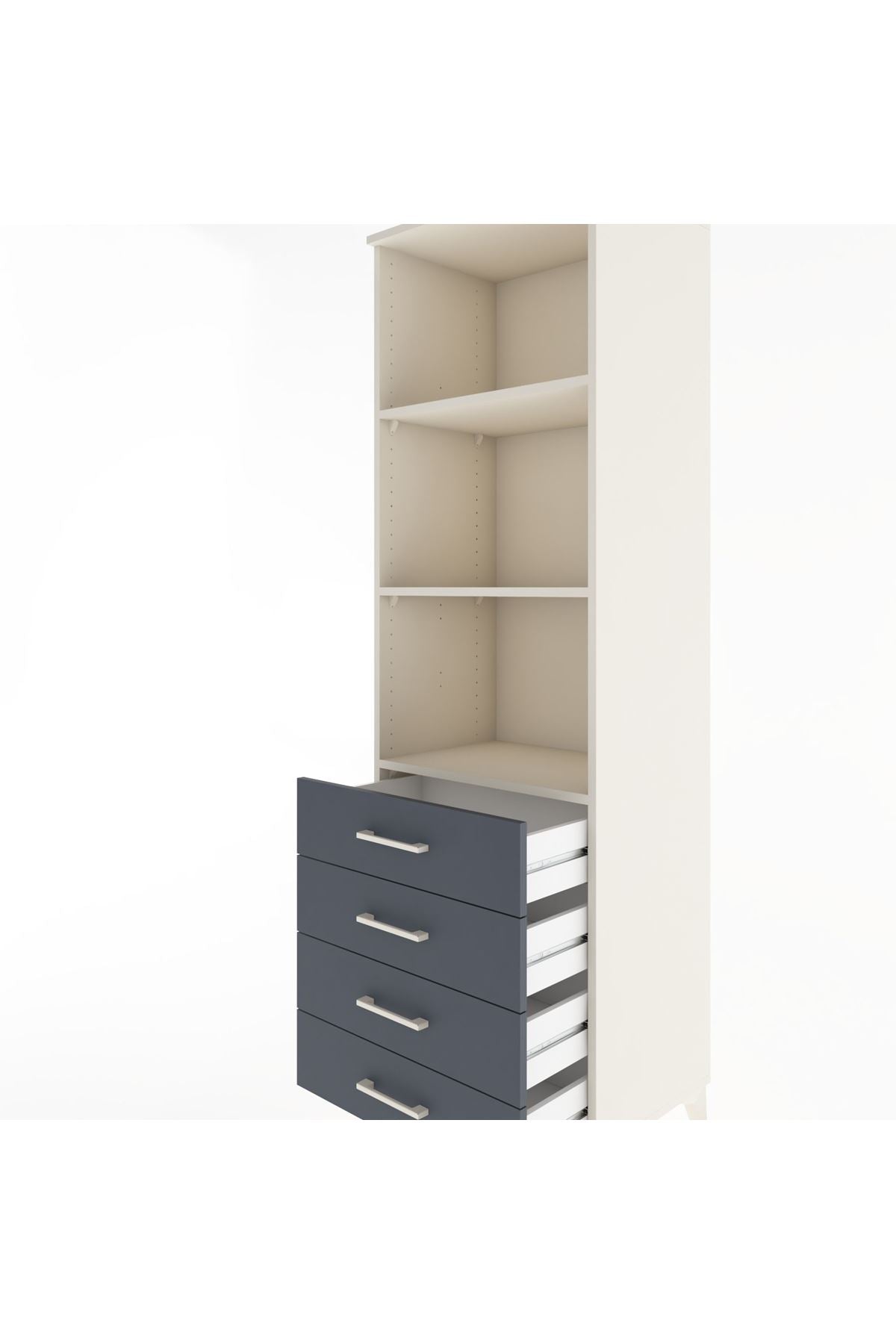 Hyperion Dolap 3 Raflı 4 Çekmeceli 60x44x195 - S59M108V2B