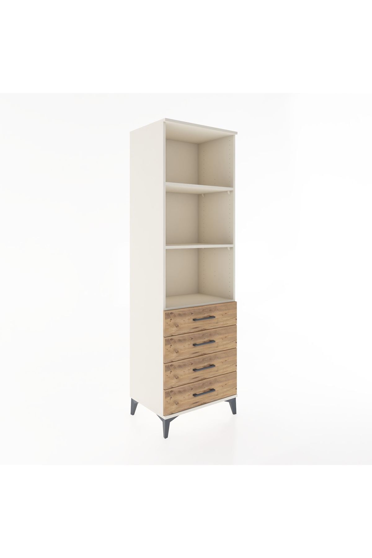 Hyperion Dolap 3 Raflı 4 Çekmeceli 60x44x195 - S59M108V3B