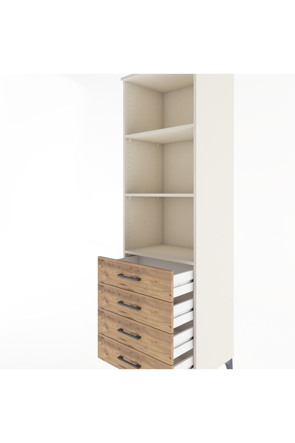 Hyperion Dolap 3 Raflı 4 Çekmeceli 60x44x195 - S59M108V3B