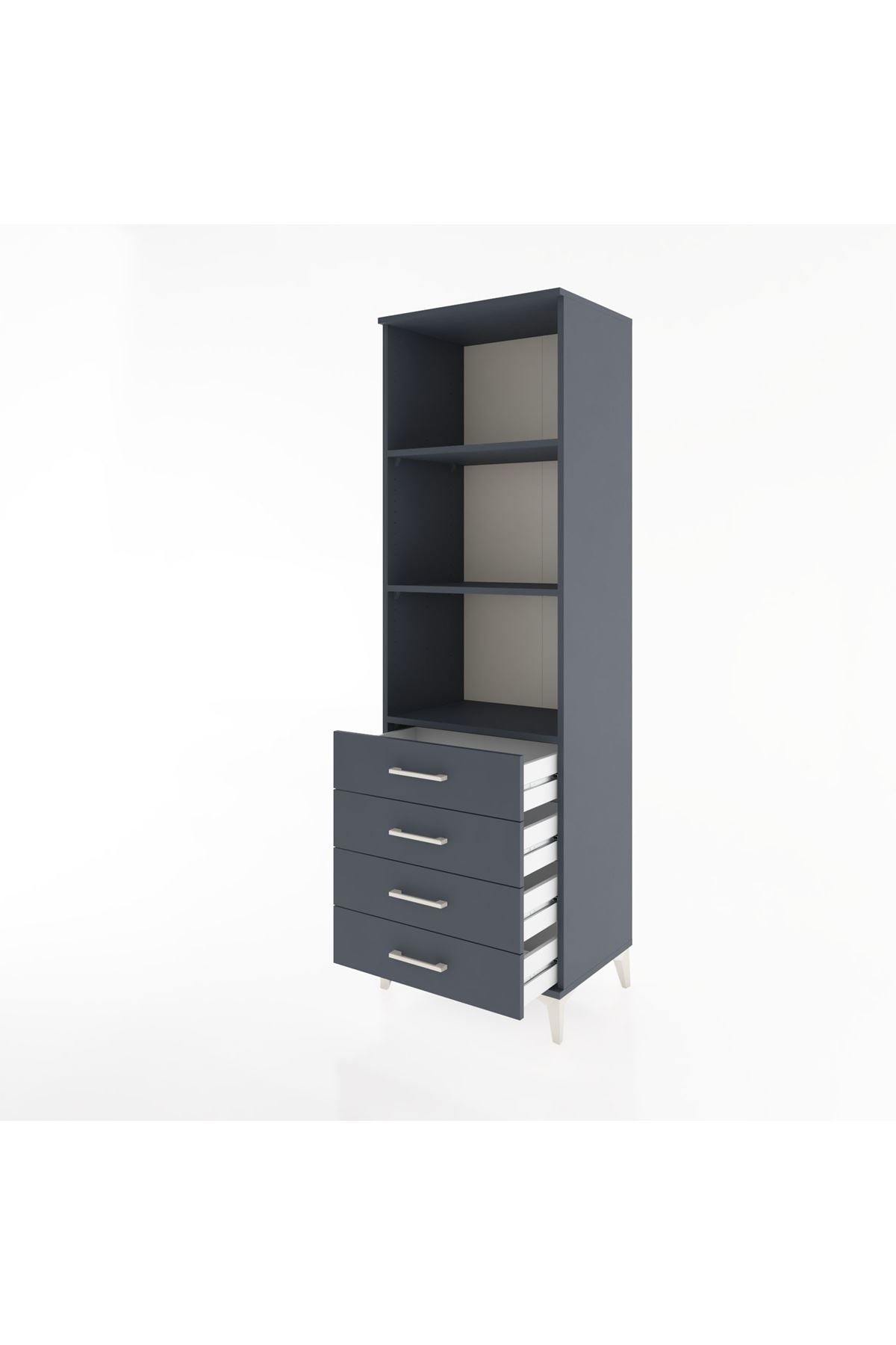 Hyperion Dolap 3 Raflı 4 Çekmeceli 60x44x195 - S59M108V5B