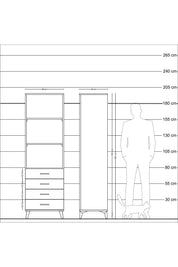 Hyperion Dolap 3 Raflı 4 Çekmeceli 60x44x195 - S59M108V6B