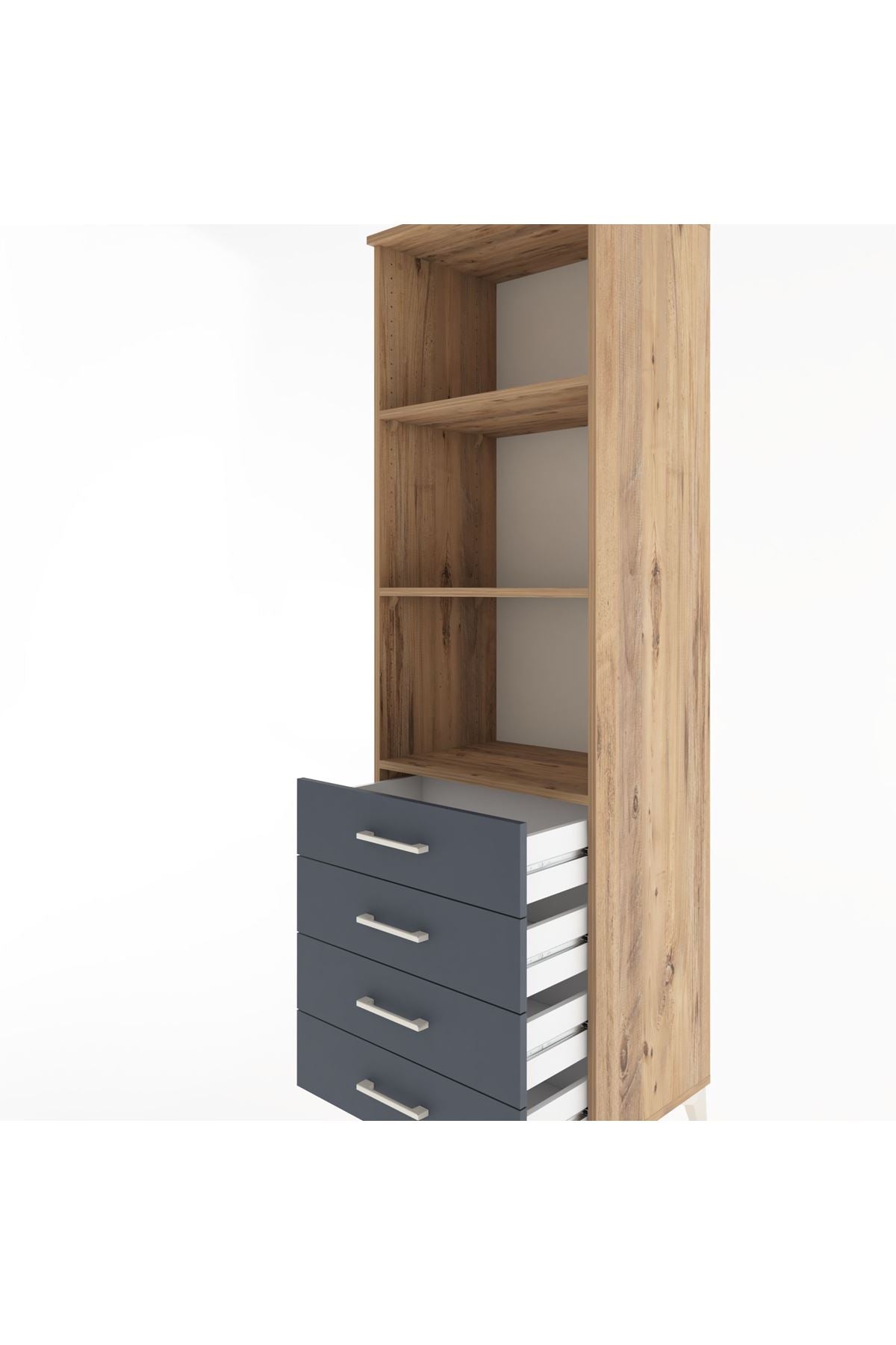 Hyperion Dolap 3 Raflı 4 Çekmeceli 60x44x195 - S59M108V8B