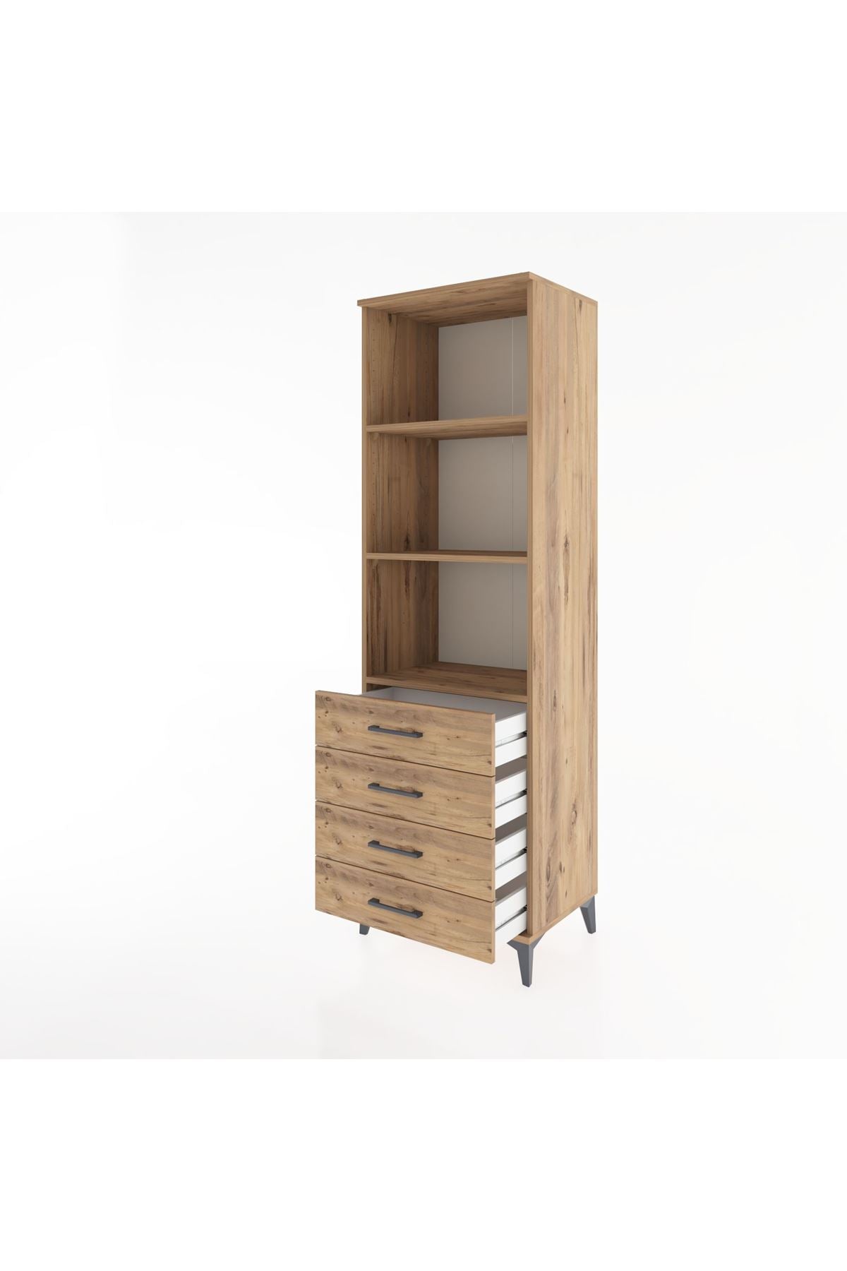Hyperion Dolap 3 Raflı 4 Çekmeceli 60x44x195 - S59M108V9B