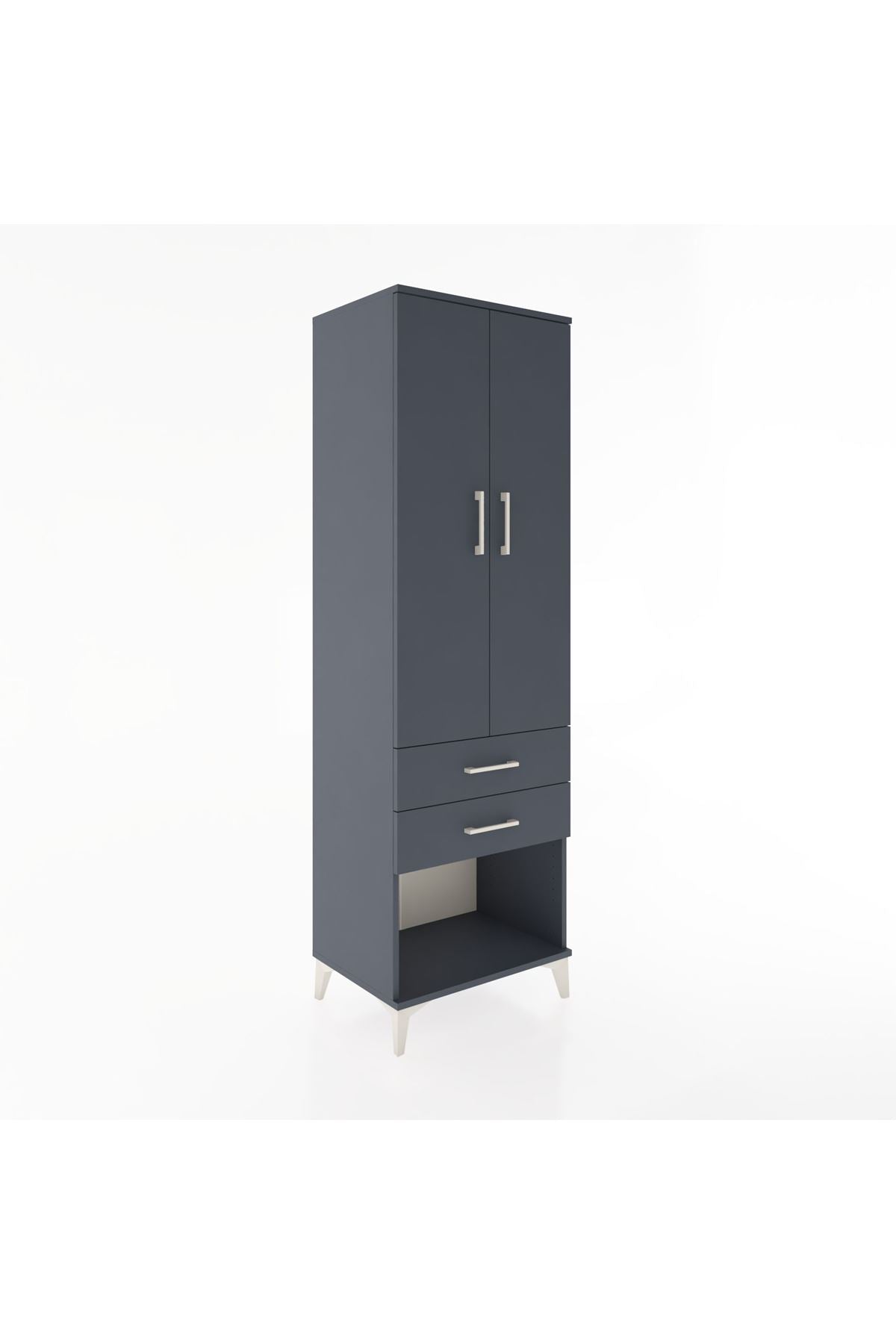 Hyperion Dolap Tek Raflı 2 Çekmeceli Tek Askılı 60x44x195 - S59M109V5B