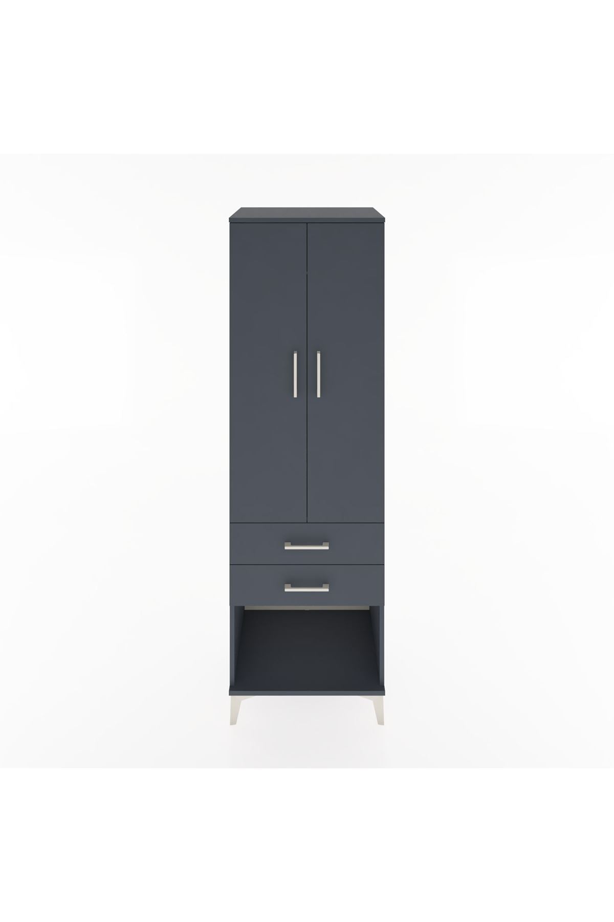 Hyperion Dolap Tek Raflı 2 Çekmeceli Tek Askılı 60x44x195 - S59M109V5B