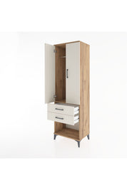Hyperion Dolap Tek Raflı 2 Çekmeceli Tek Askılı 60x44x195 - S59M109V7B
