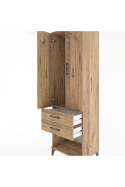 Hyperion Dolap Tek Raflı 2 Çekmeceli Tek Askılı 60x44x195 - S59M109V9B