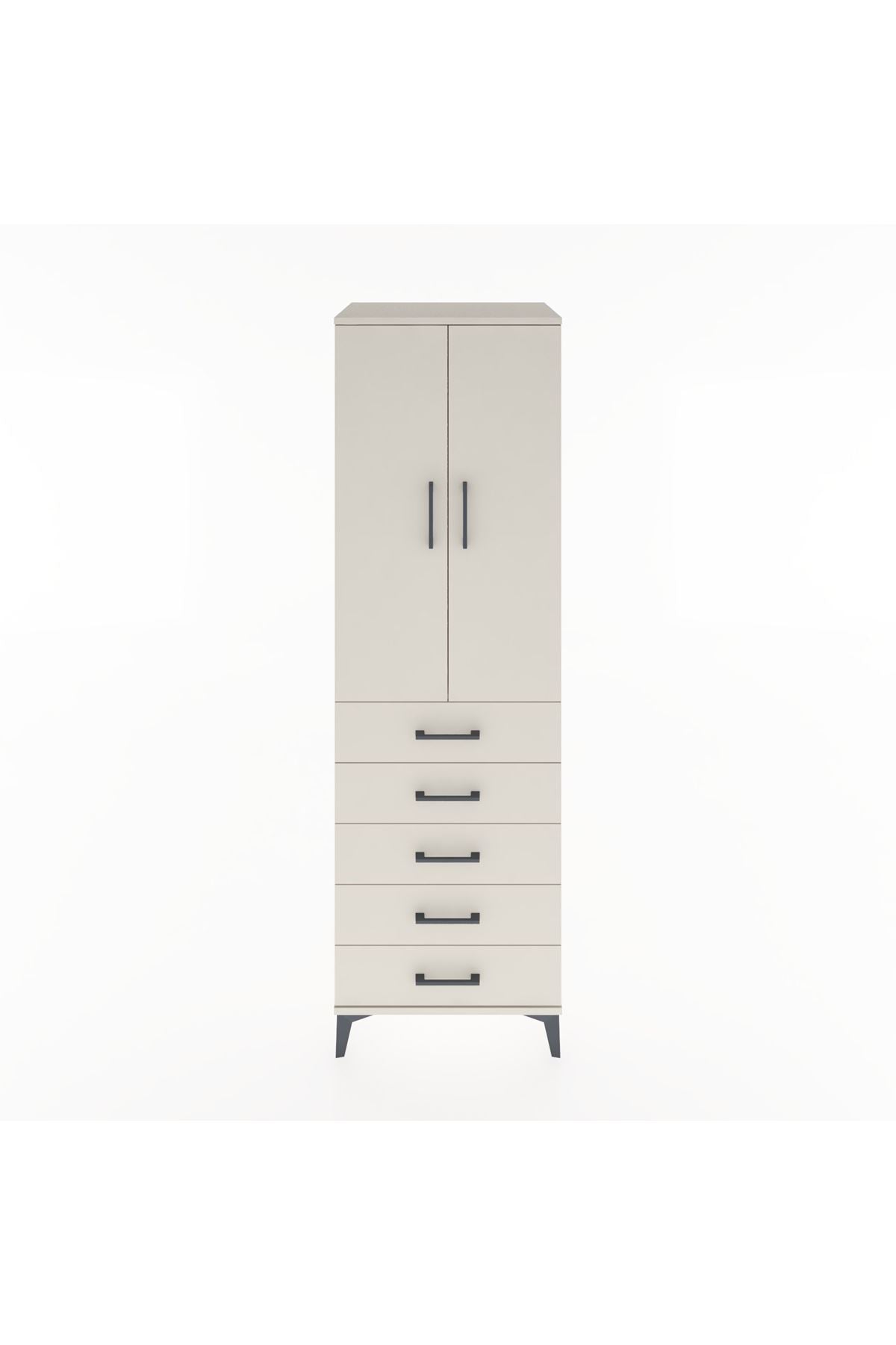 Hyperion Dolap Tek Raflı 5 Çekmeceli Tek Askılı 60x44x195 - S59M112V1B
