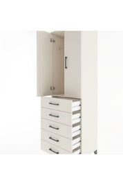 Hyperion Dolap Tek Raflı 5 Çekmeceli Tek Askılı 60x44x195 - S59M112V1B