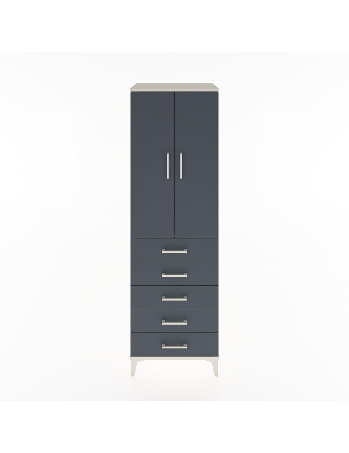Hyperion Dolap Tek Raflı 5 Çekmeceli Tek Askılı 60x44x195 - S59M112V2B