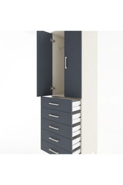 Hyperion Dolap Tek Raflı 5 Çekmeceli Tek Askılı 60x44x195 - S59M112V2B