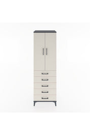 Hyperion Dolap Tek Raflı 5 Çekmeceli Tek Askılı 60x44x195 - S59M112V4B