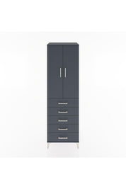 Hyperion Dolap Tek Raflı 5 Çekmeceli Tek Askılı 60x44x195 - S59M112V5B