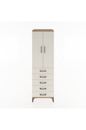 Hyperion Dolap Tek Raflı 5 Çekmeceli Tek Askılı 60x44x195 - S59M112V7B
