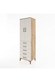 Hyperion Dolap Tek Raflı 5 Çekmeceli Tek Askılı 60x44x195 - S59M112V7B