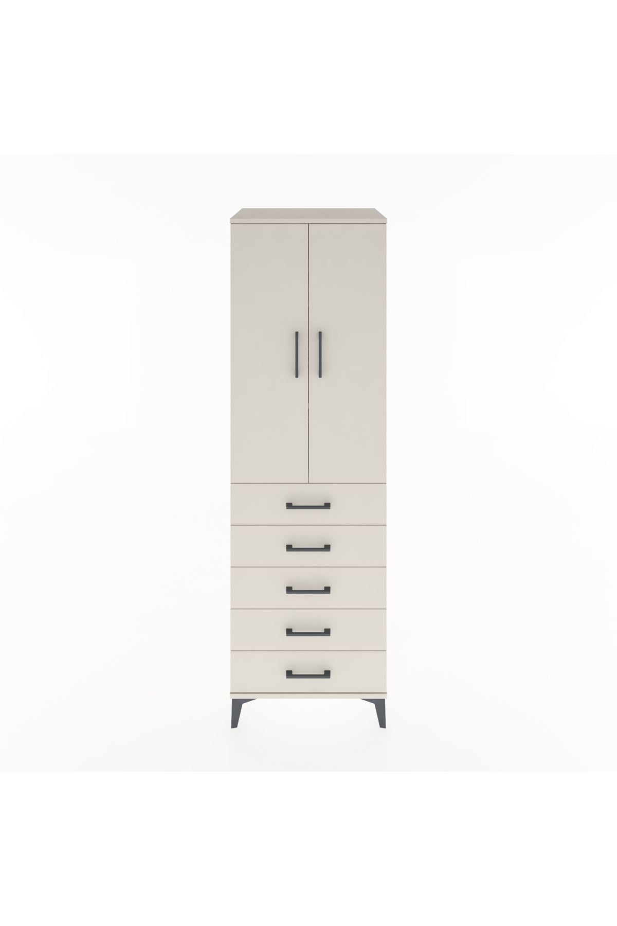 Hyperion Dolap 3 Raflı 5 Çekmeceli 2 Kapaklı 60x44x195 - S59M113V1B