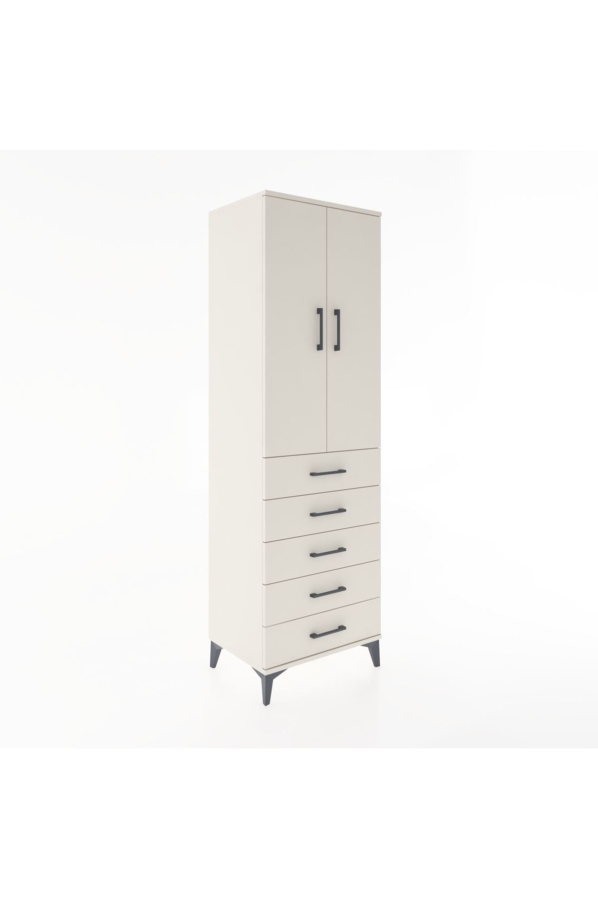 Hyperion Dolap 3 Raflı 5 Çekmeceli 2 Kapaklı 60x44x195 - S59M113V1B