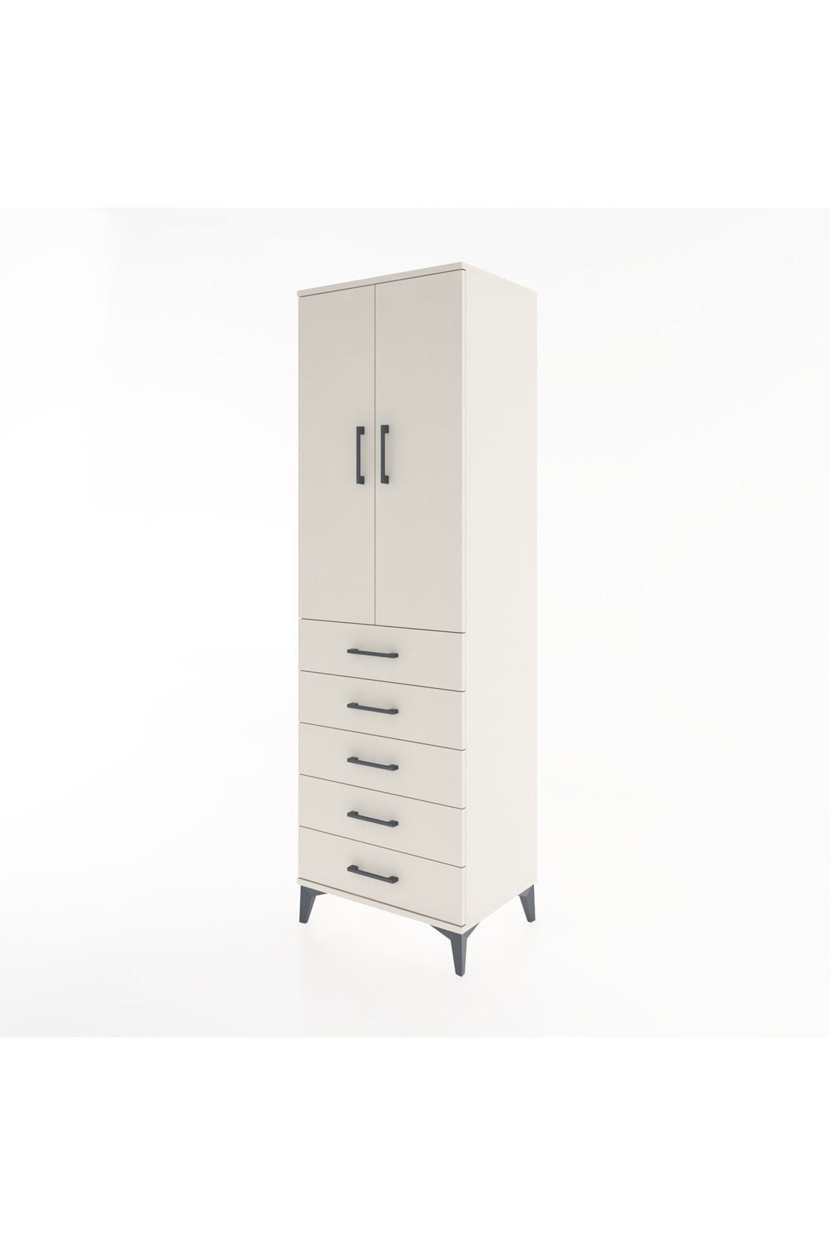 Hyperion Dolap 3 Raflı 5 Çekmeceli 2 Kapaklı 60x44x195 - S59M113V1B