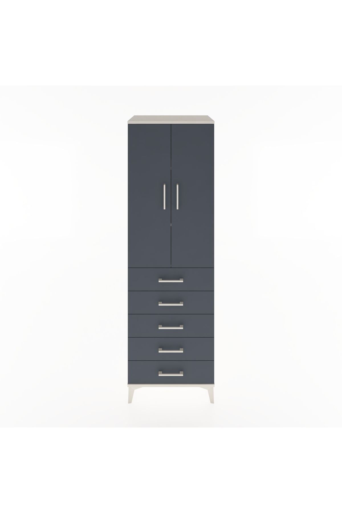 Hyperion Dolap 3 Raflı 5 Çekmeceli 2 Kapaklı 60x44x195 - S59M113V2B