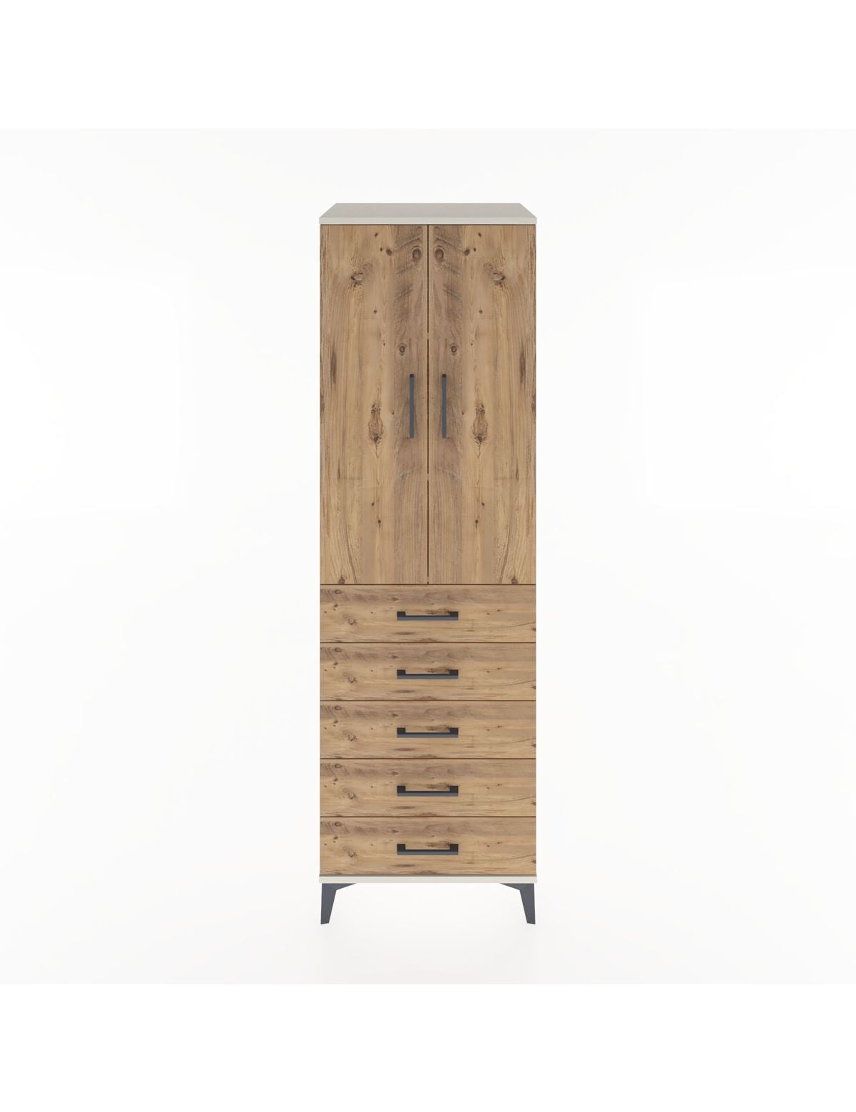 Hyperion Dolap 3 Raflı 5 Çekmeceli 2 Kapaklı 60x44x195 - S59M113V3B