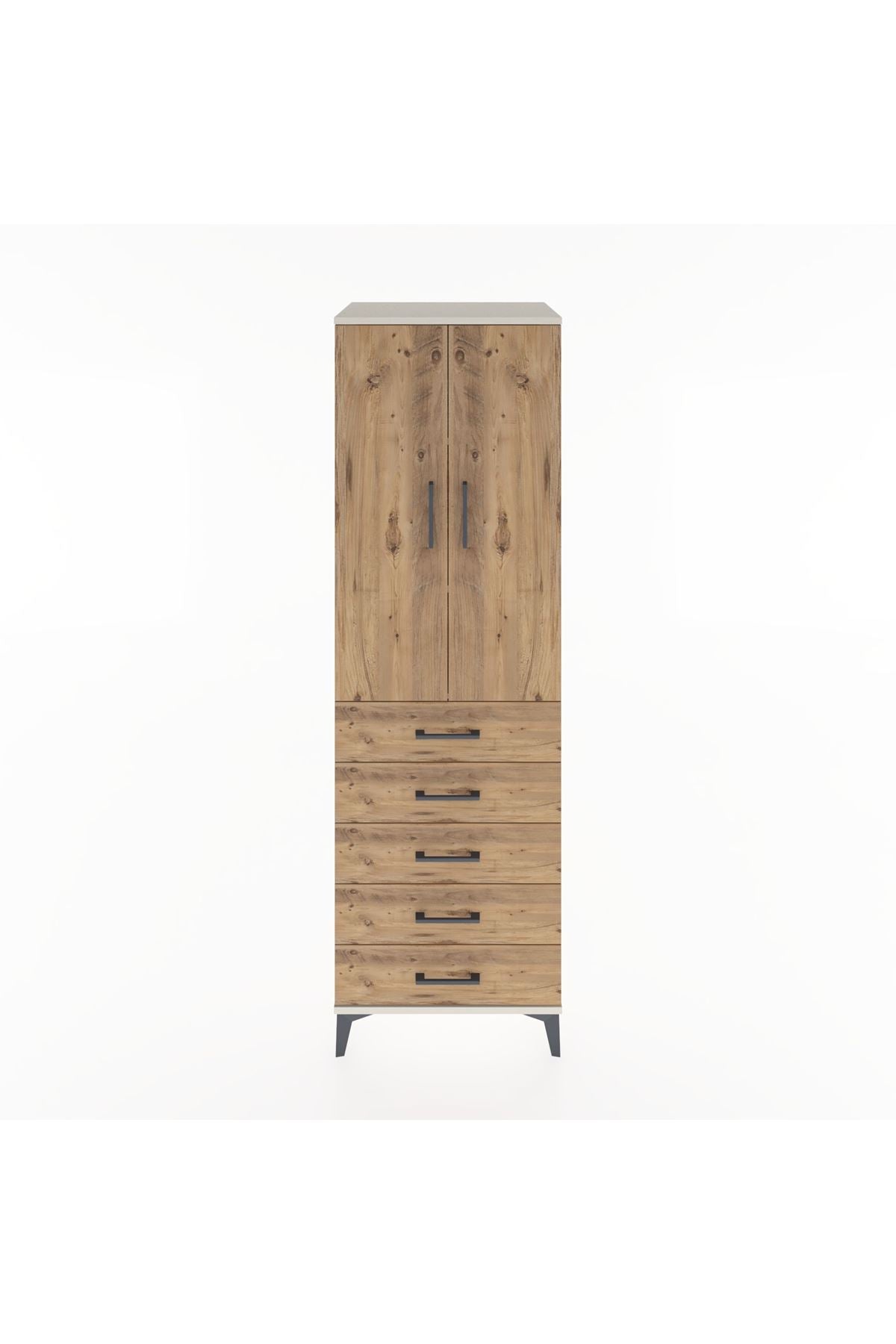 Hyperion Dolap 3 Raflı 5 Çekmeceli 2 Kapaklı 60x44x195 - S59M113V3B