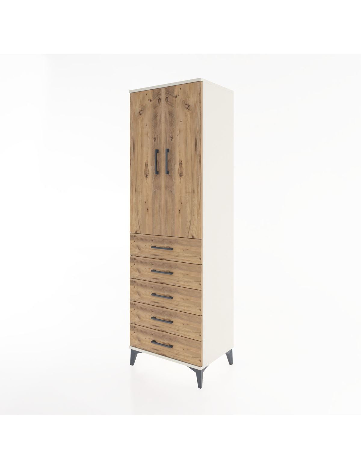 Hyperion Dolap 3 Raflı 5 Çekmeceli 2 Kapaklı 60x44x195 - S59M113V3B