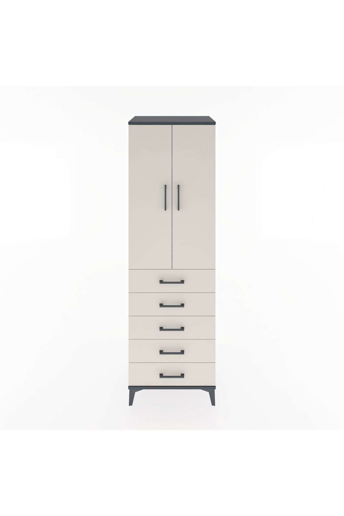 Hyperion Dolap 3 Raflı 5 Çekmeceli 2 Kapaklı 60x44x195 - S59M113V4B