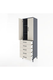 Hyperion Dolap 3 Raflı 5 Çekmeceli 2 Kapaklı 60x44x195 - S59M113V4B