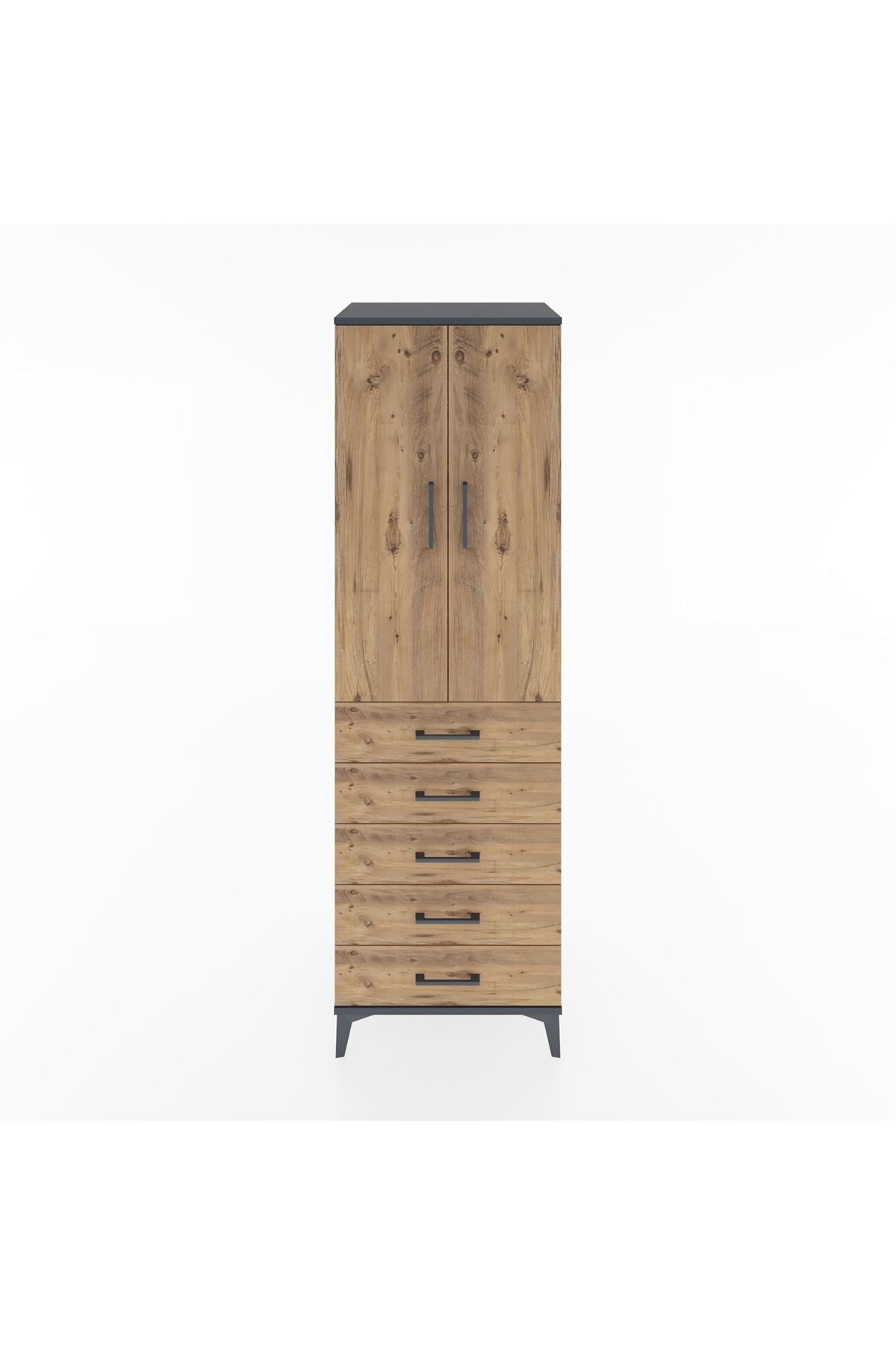 Hyperion Dolap 3 Raflı 5 Çekmeceli 2 Kapaklı 60x44x195 - S59M113V6B