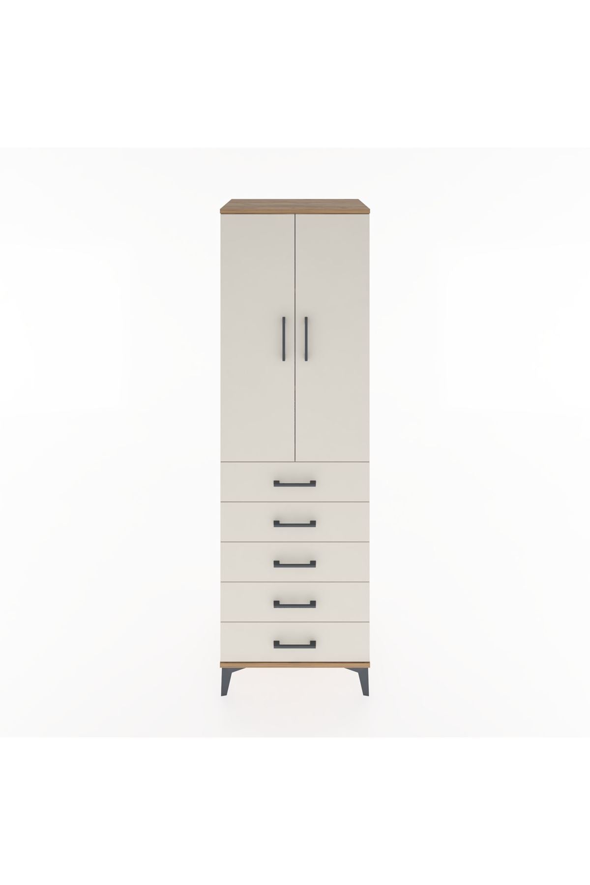 Hyperion Dolap 3 Raflı 5 Çekmeceli 2 Kapaklı 60x44x195 - S59M113V7B