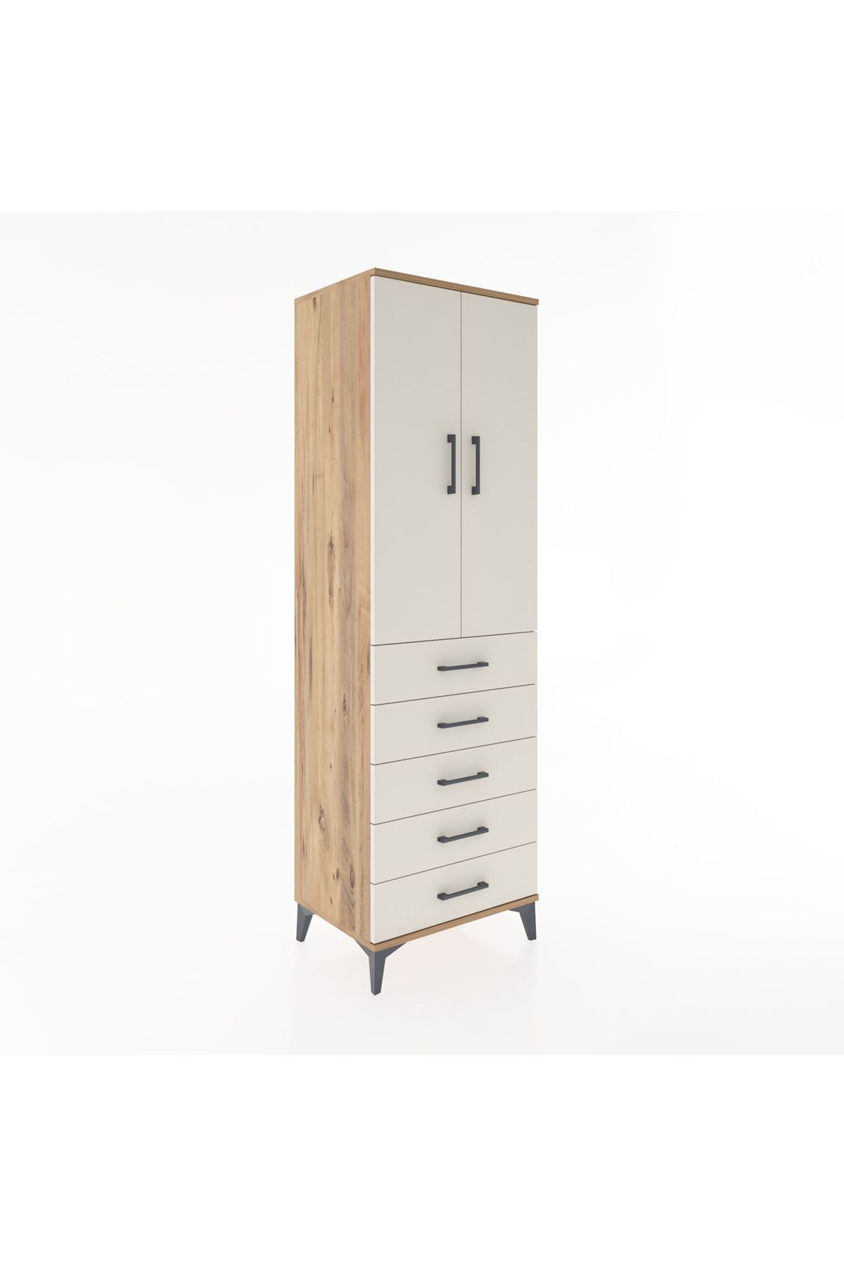 Hyperion Dolap 3 Raflı 5 Çekmeceli 2 Kapaklı 60x44x195 - S59M113V7B