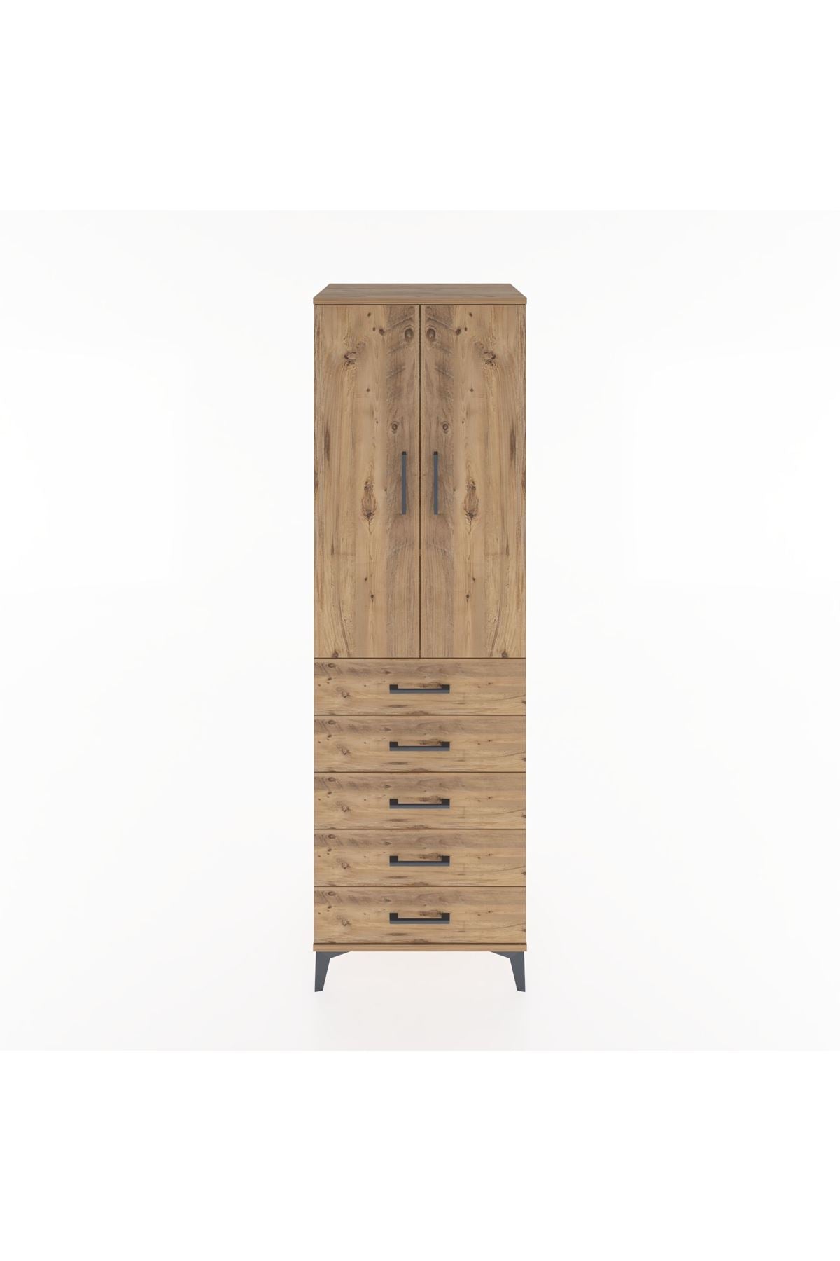 Hyperion Dolap 3 Raflı 5 Çekmeceli 2 Kapaklı 60x44x195 - S59M113V9B
