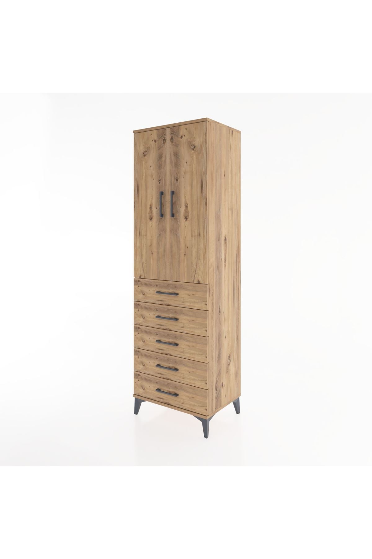 Hyperion Dolap 3 Raflı 5 Çekmeceli 2 Kapaklı 60x44x195 - S59M113V9B