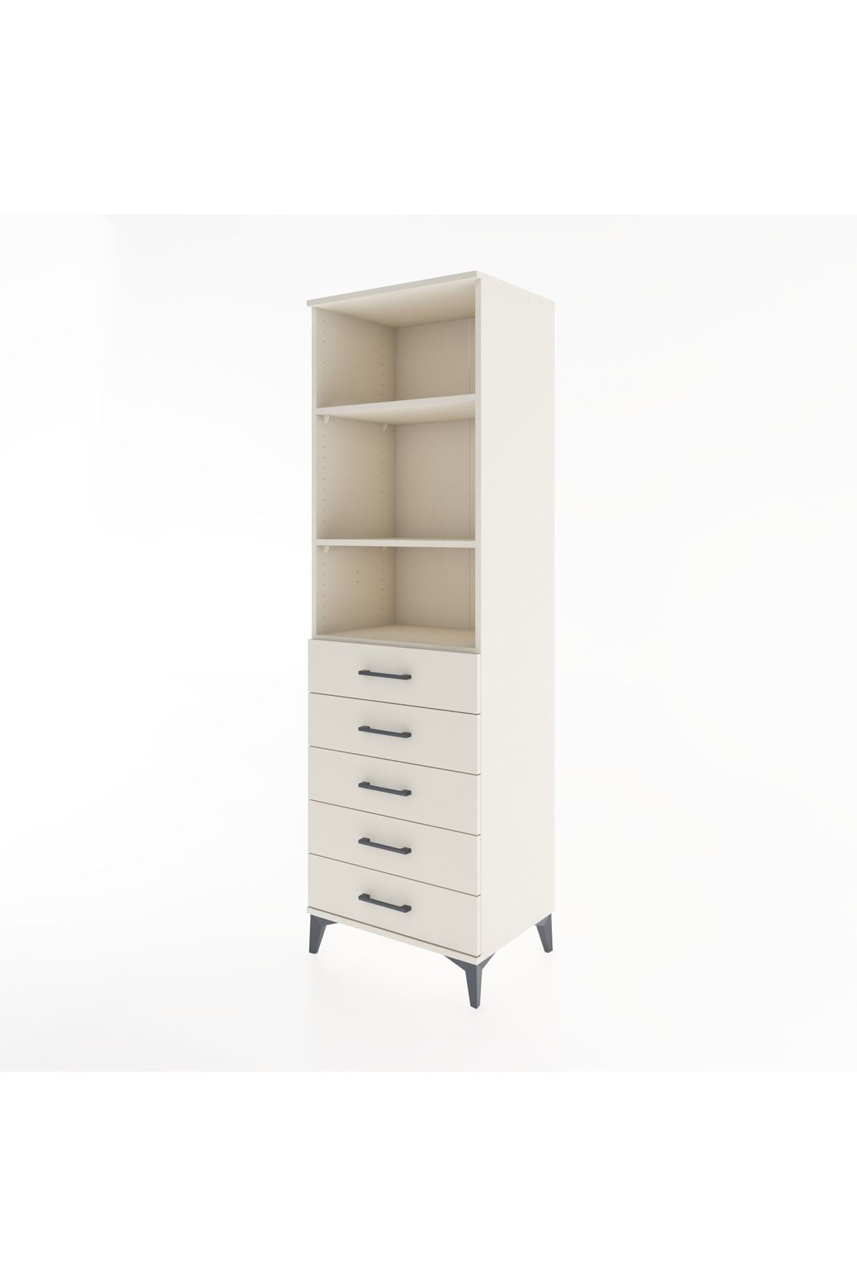 Hyperion Dolap 3 Raflı 5 Çekmeceli 60x44x195 - S59M114V1B