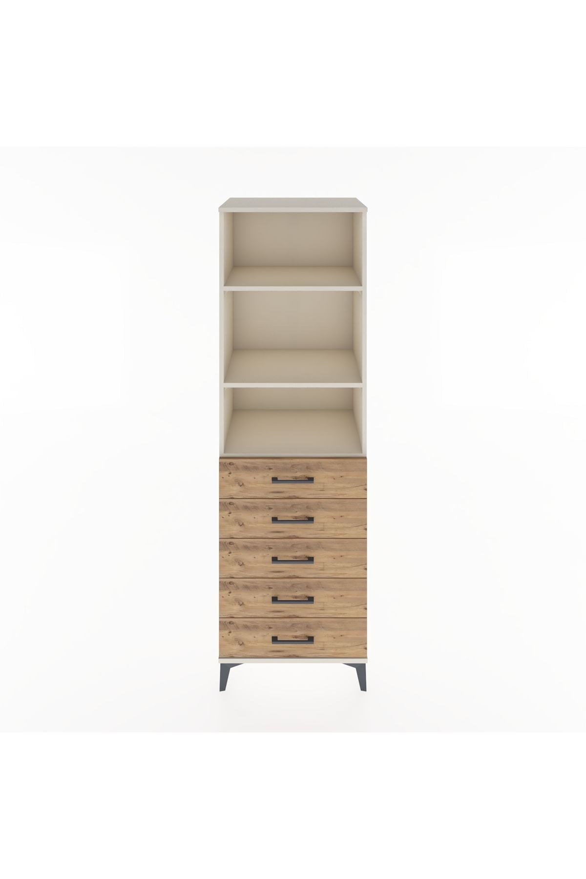 Hyperion Dolap 3 Raflı 5 Çekmeceli 60x44x195 - S59M114V3B