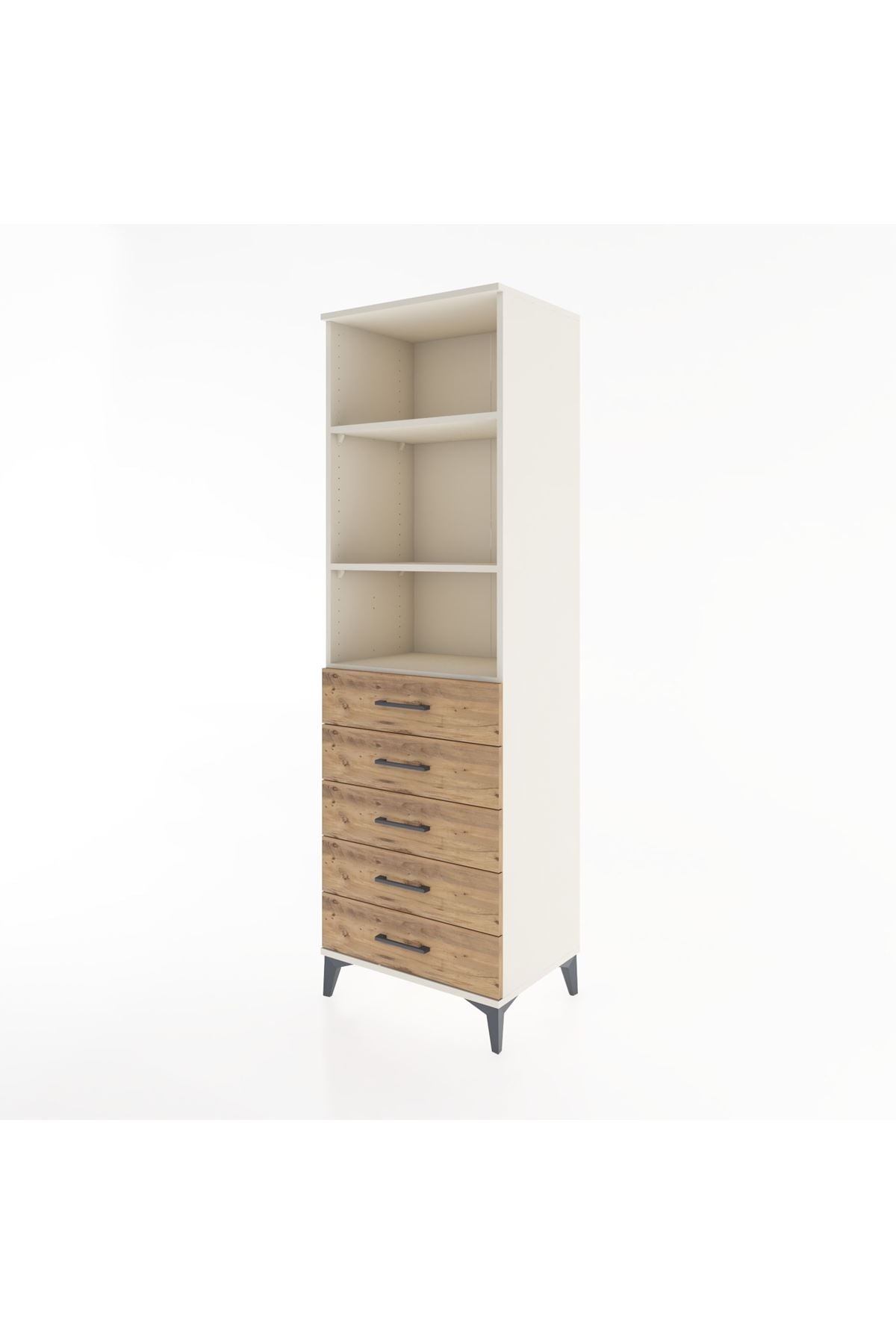 Hyperion Dolap 3 Raflı 5 Çekmeceli 60x44x195 - S59M114V3B